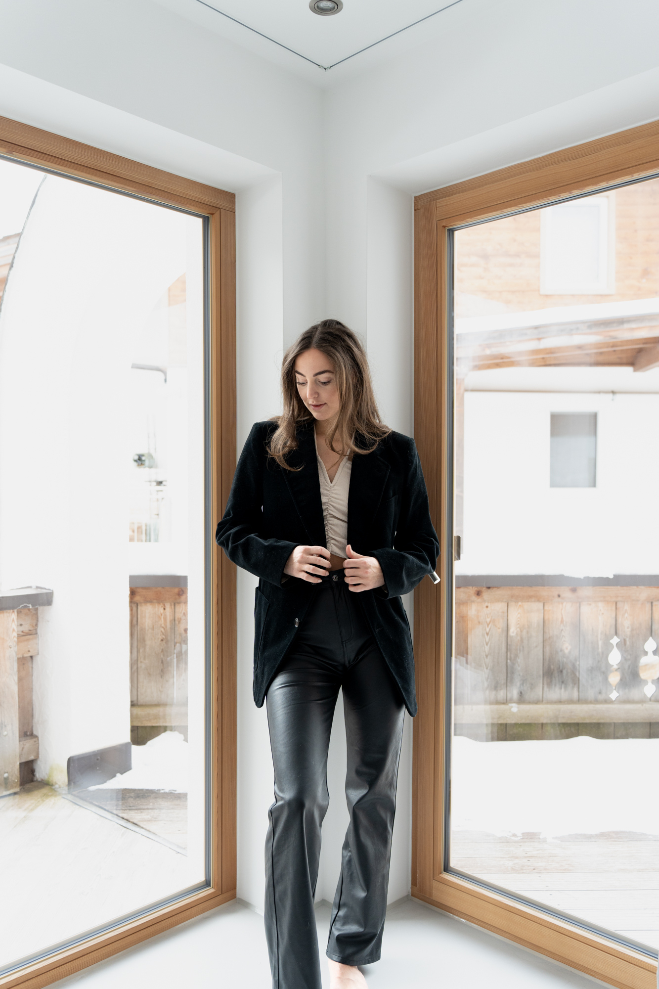Black velvet blazer