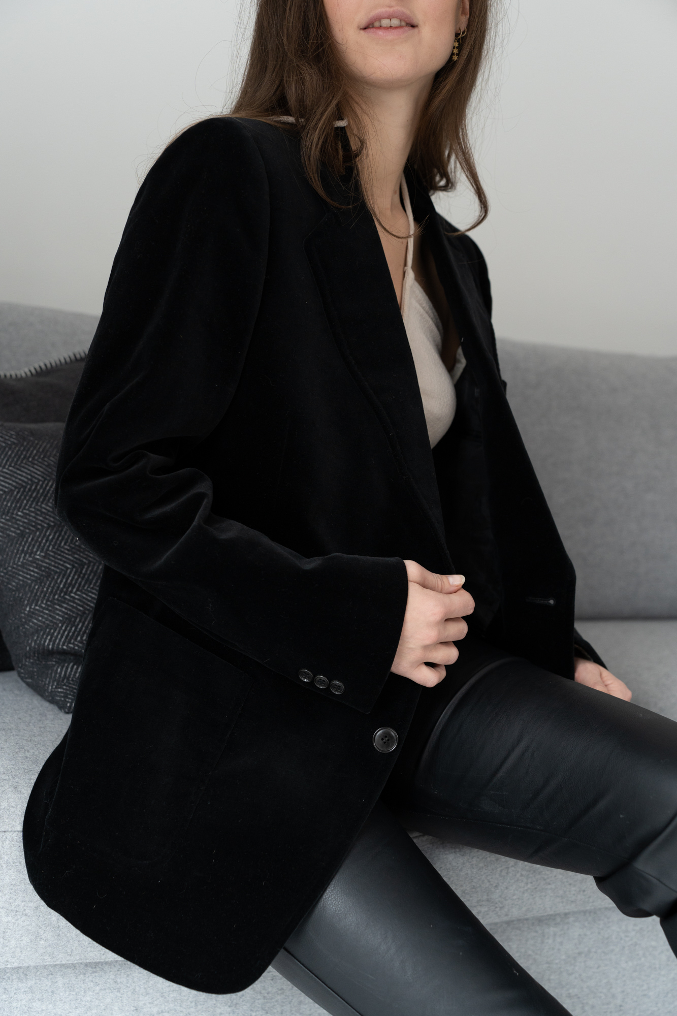 Black velvet blazer