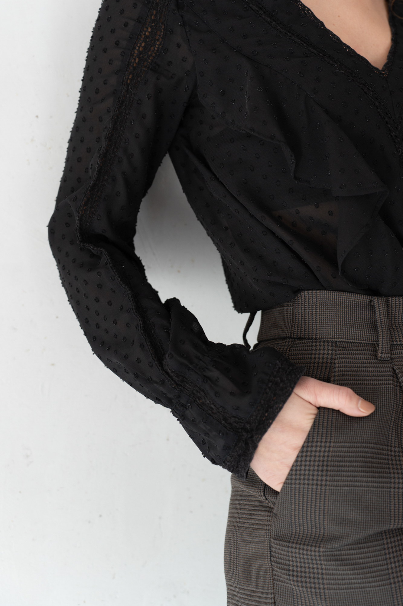 Black v-neck blouse