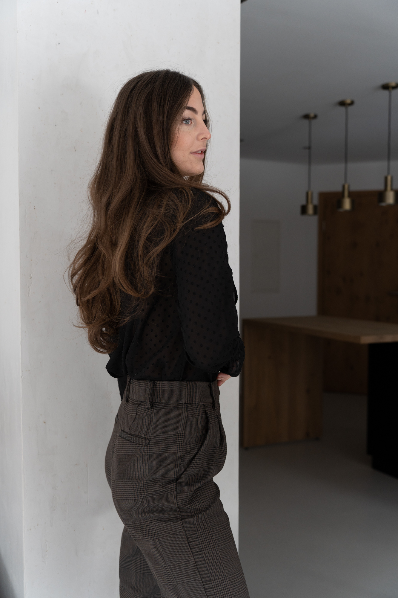 Black v-neck blouse