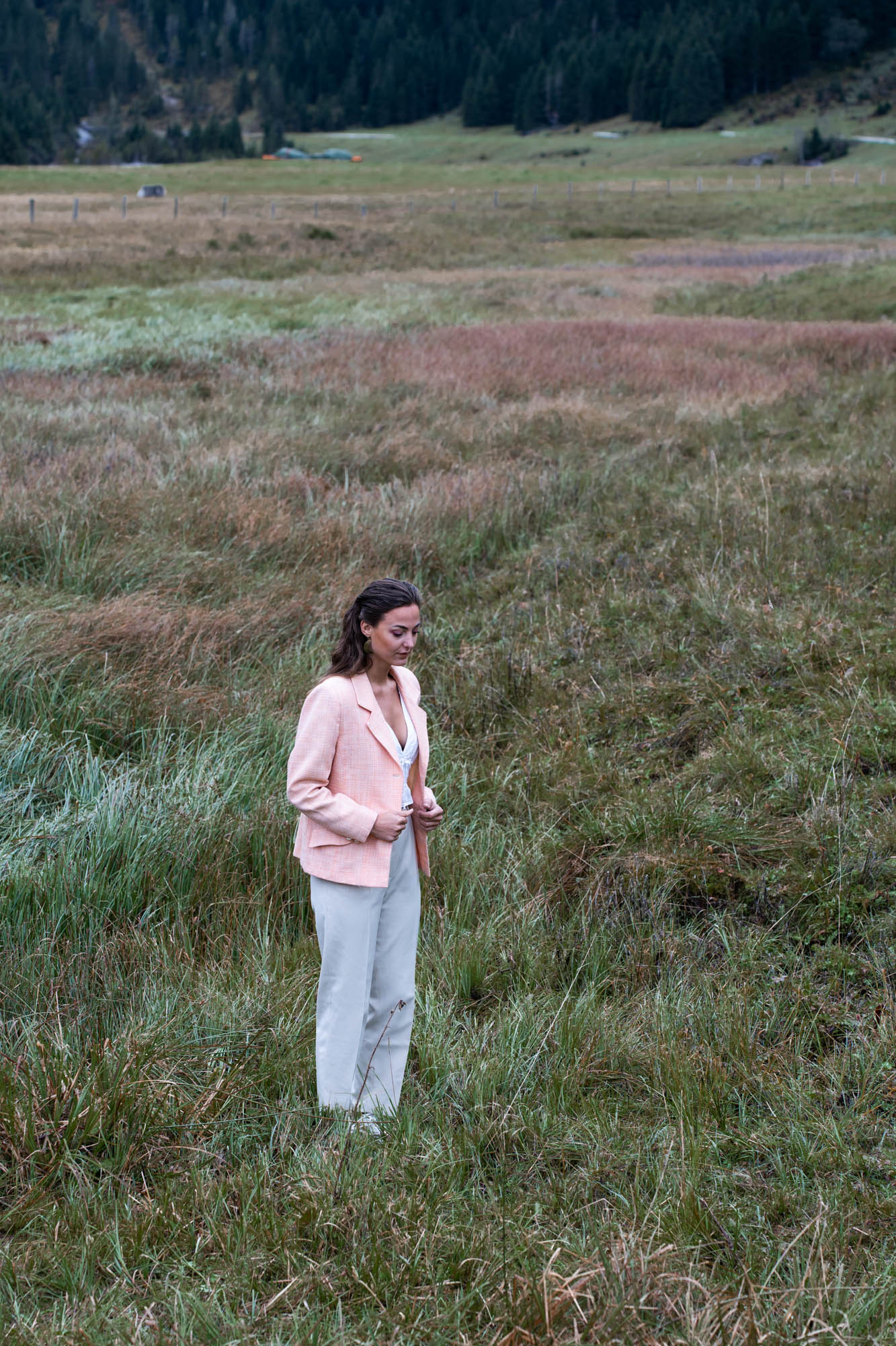 Pastel orange blazer jacket