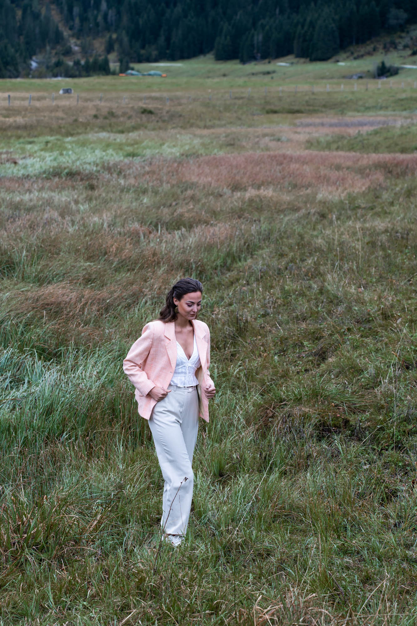 Pastel orange blazer jacket