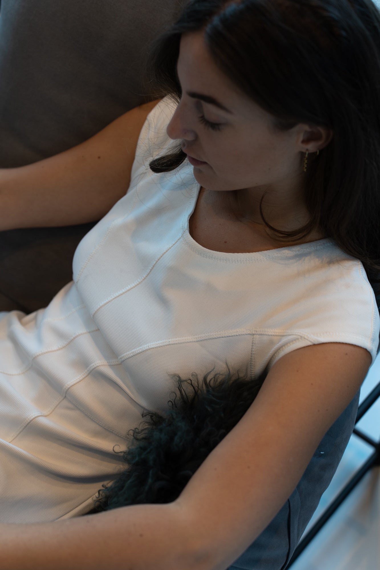 Form-fitting white dress