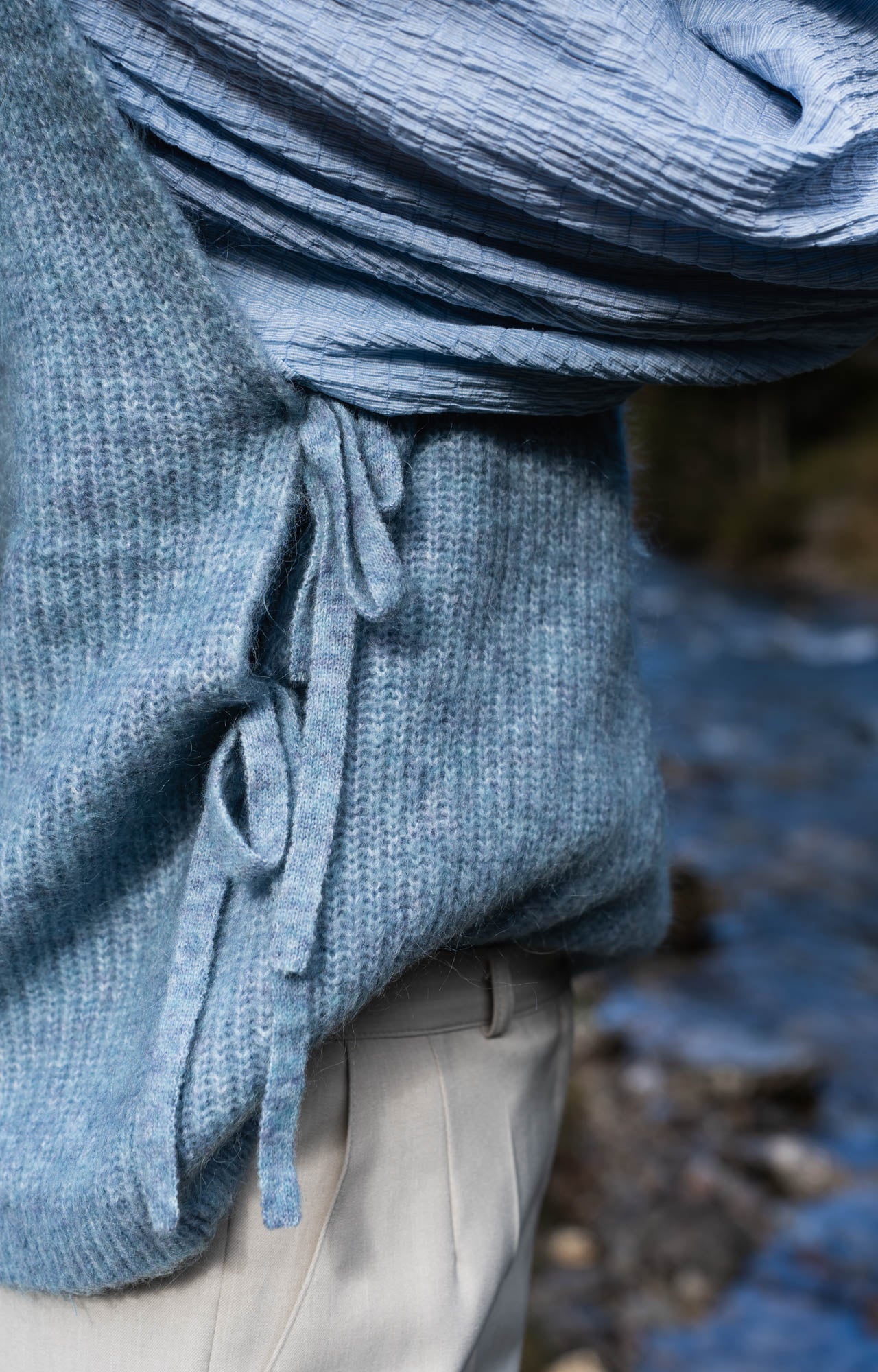 Blue knitted spencer