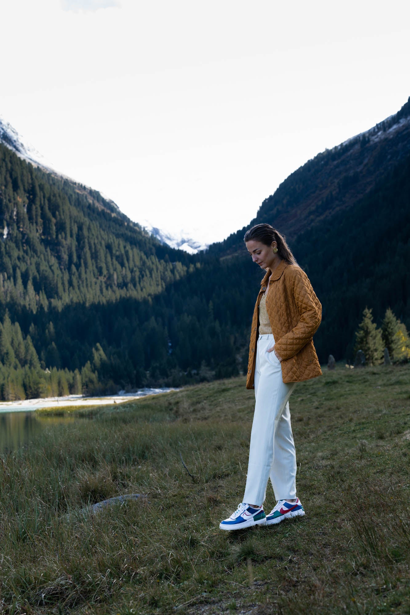 Ochreous quilted jacket