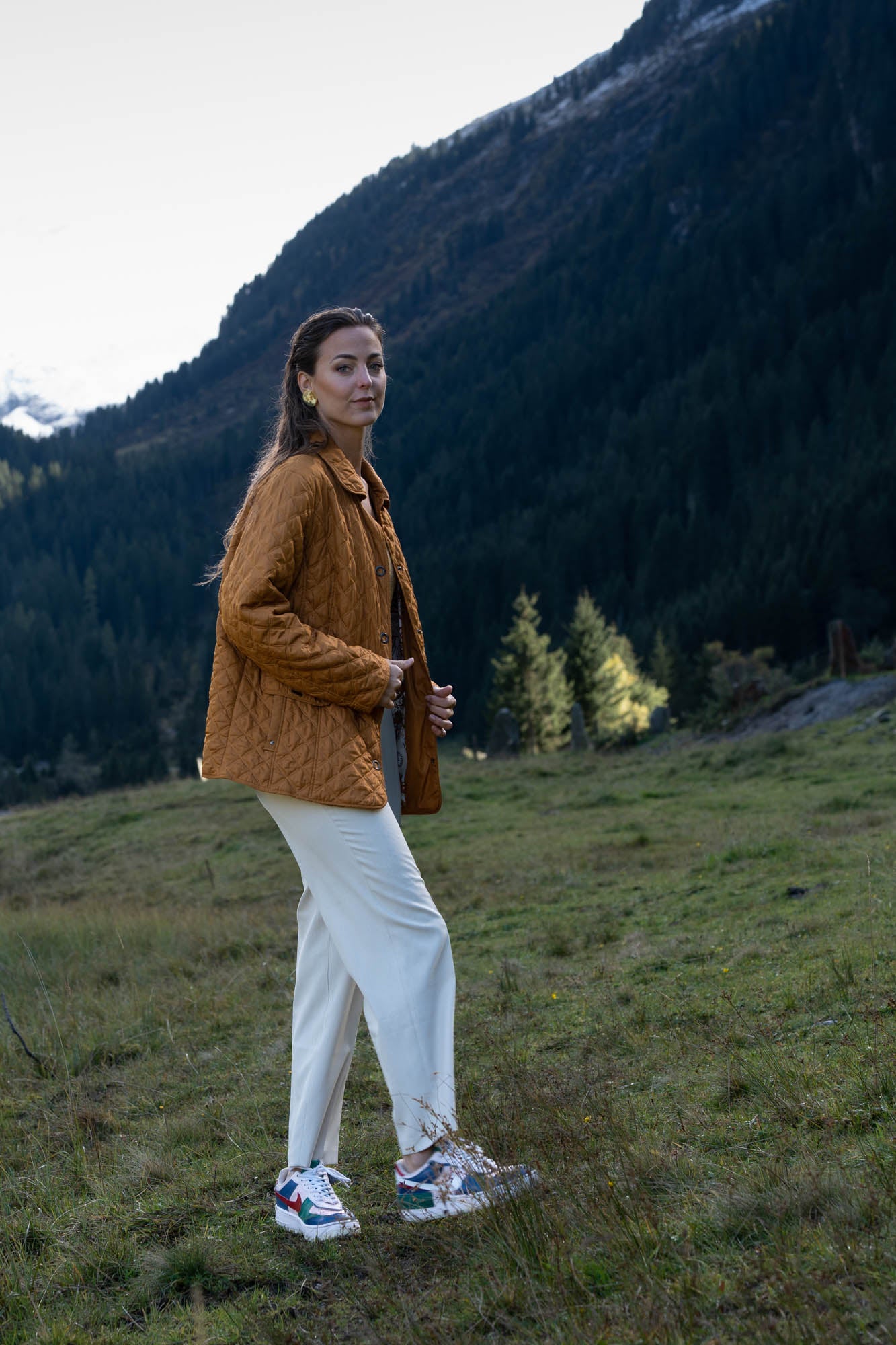 Ochreous quilted jacket