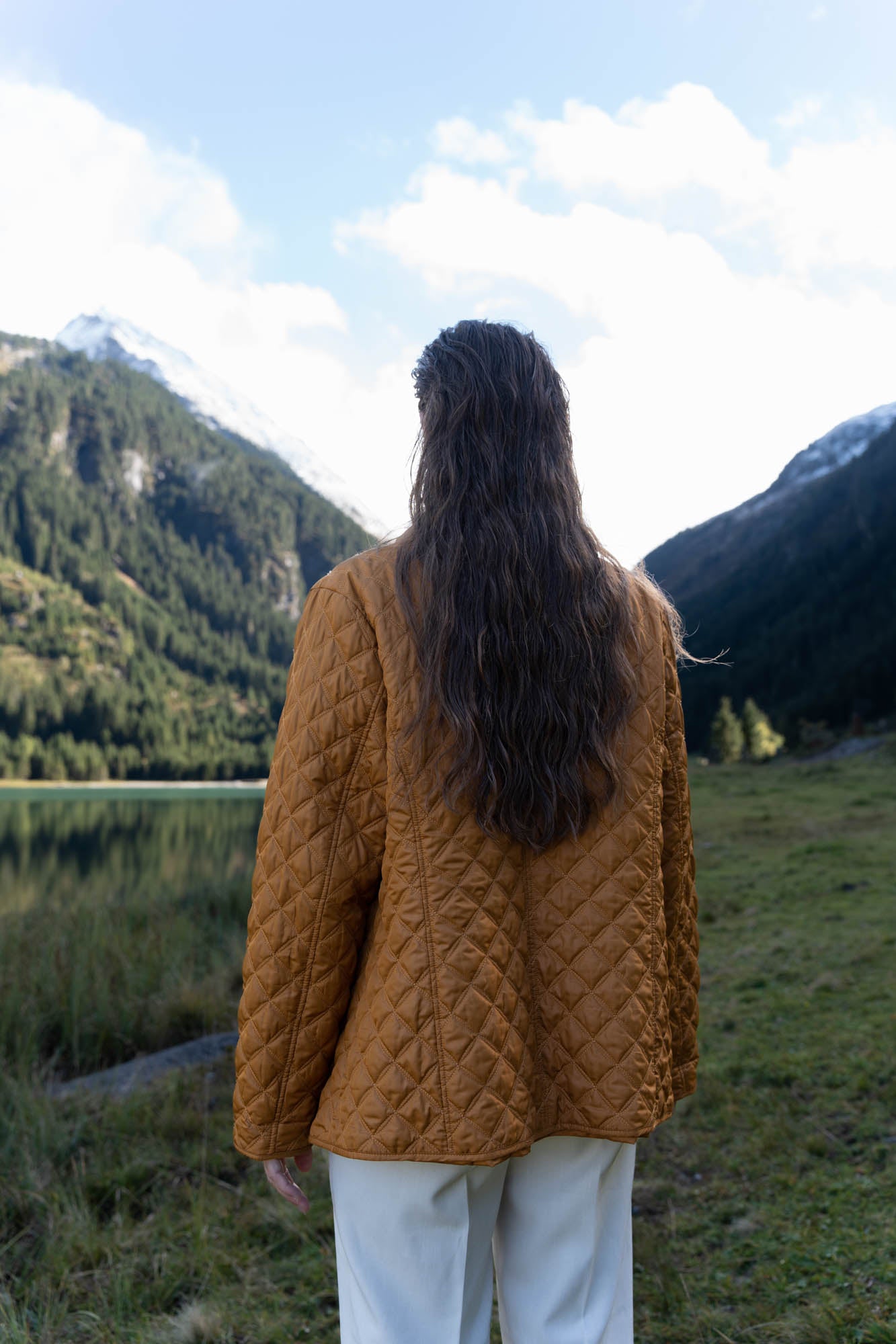 Ochreous quilted jacket