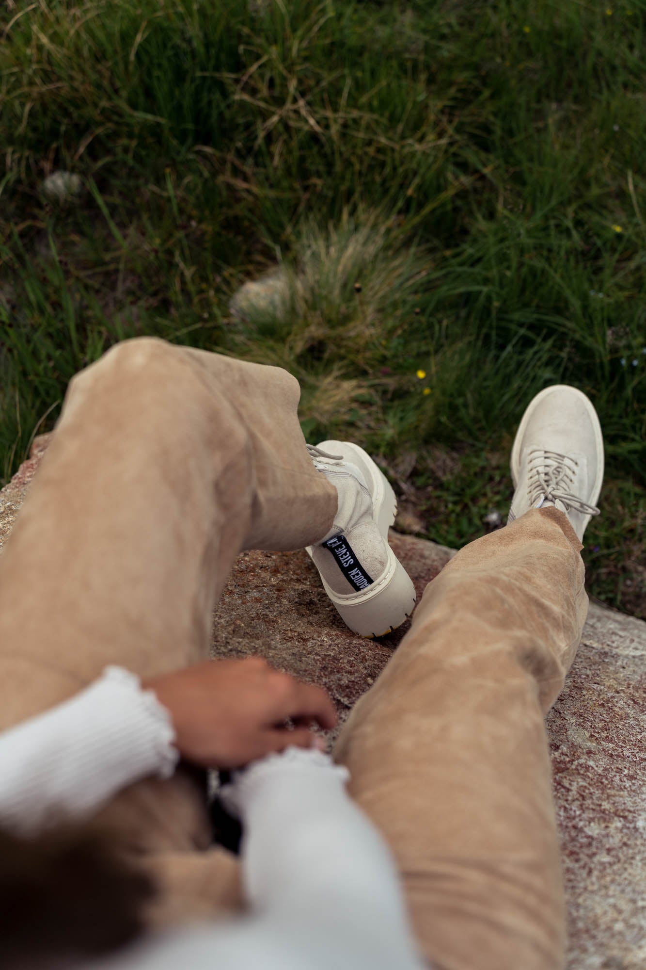 100% suede beige pants