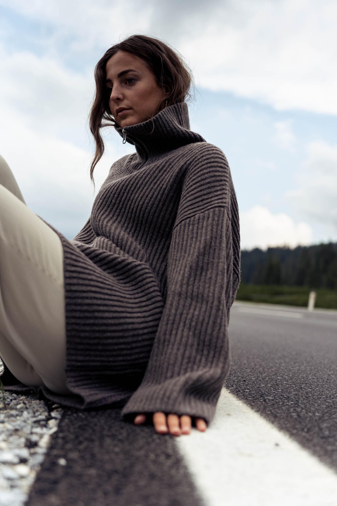 100% wool gray sweater
