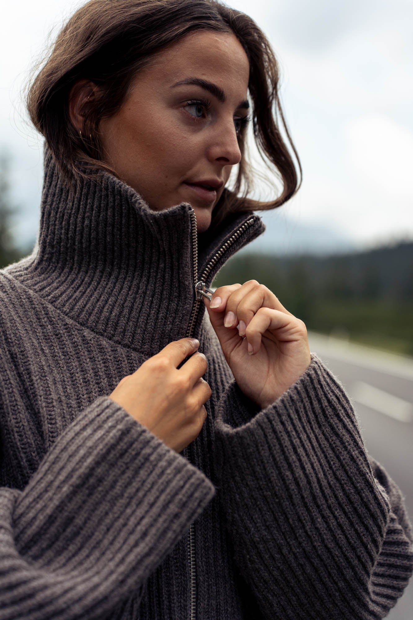 100% wool gray sweater