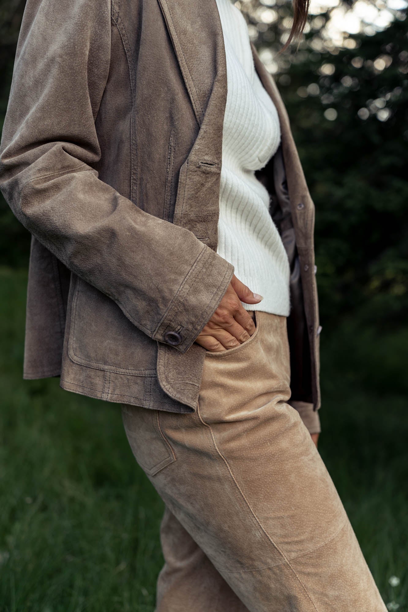 100% suede beige jacket