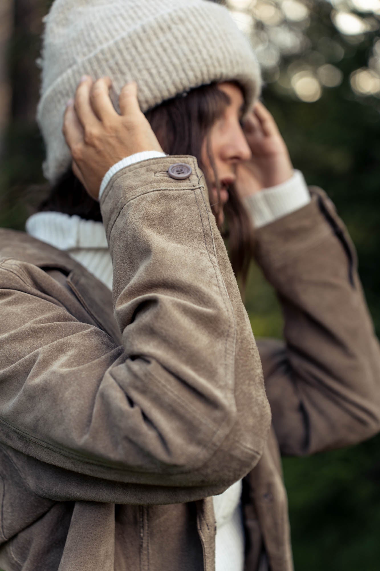 100% suede beige jacket
