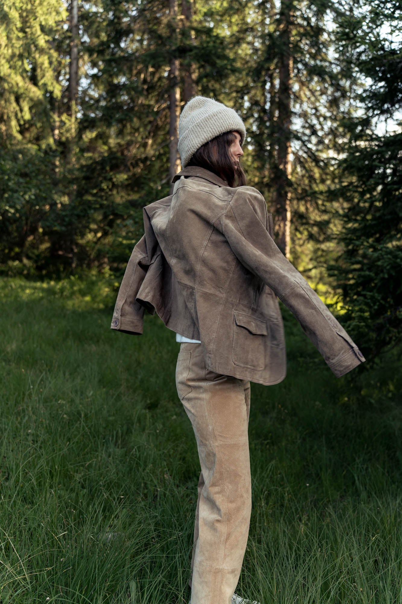 100% suede beige jacket