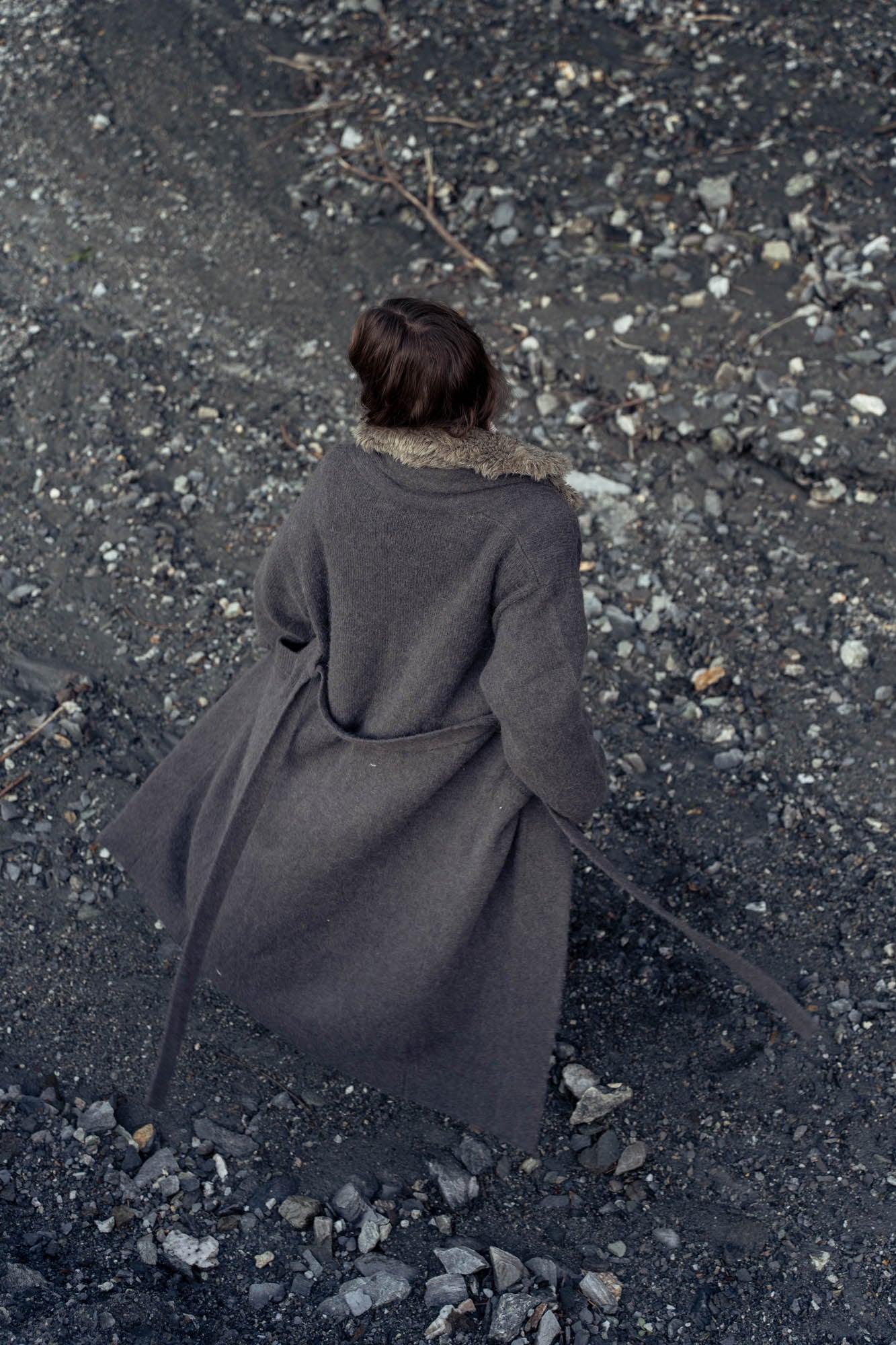 Dark gray wool cardigan
