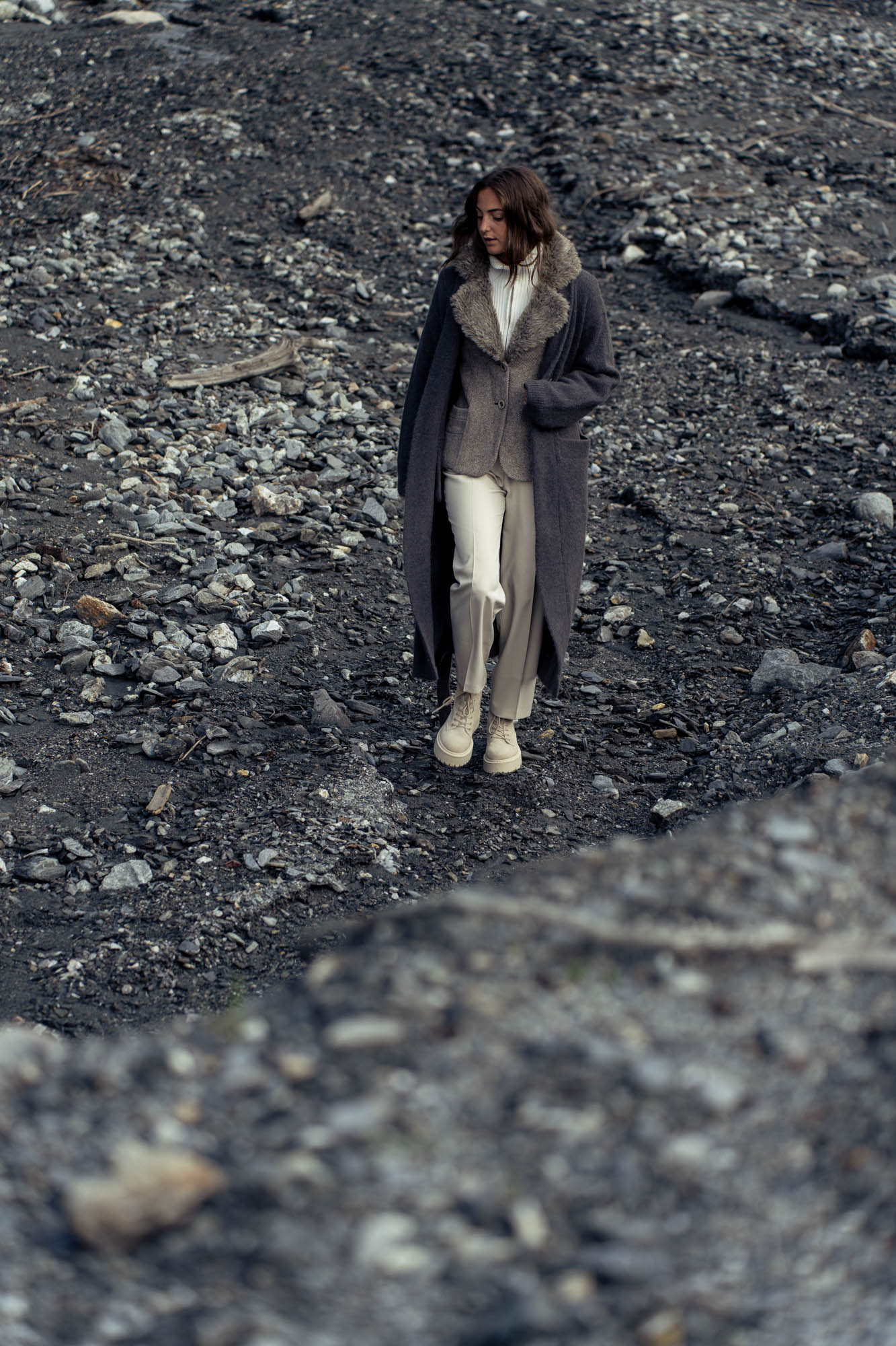 Dark gray wool cardigan