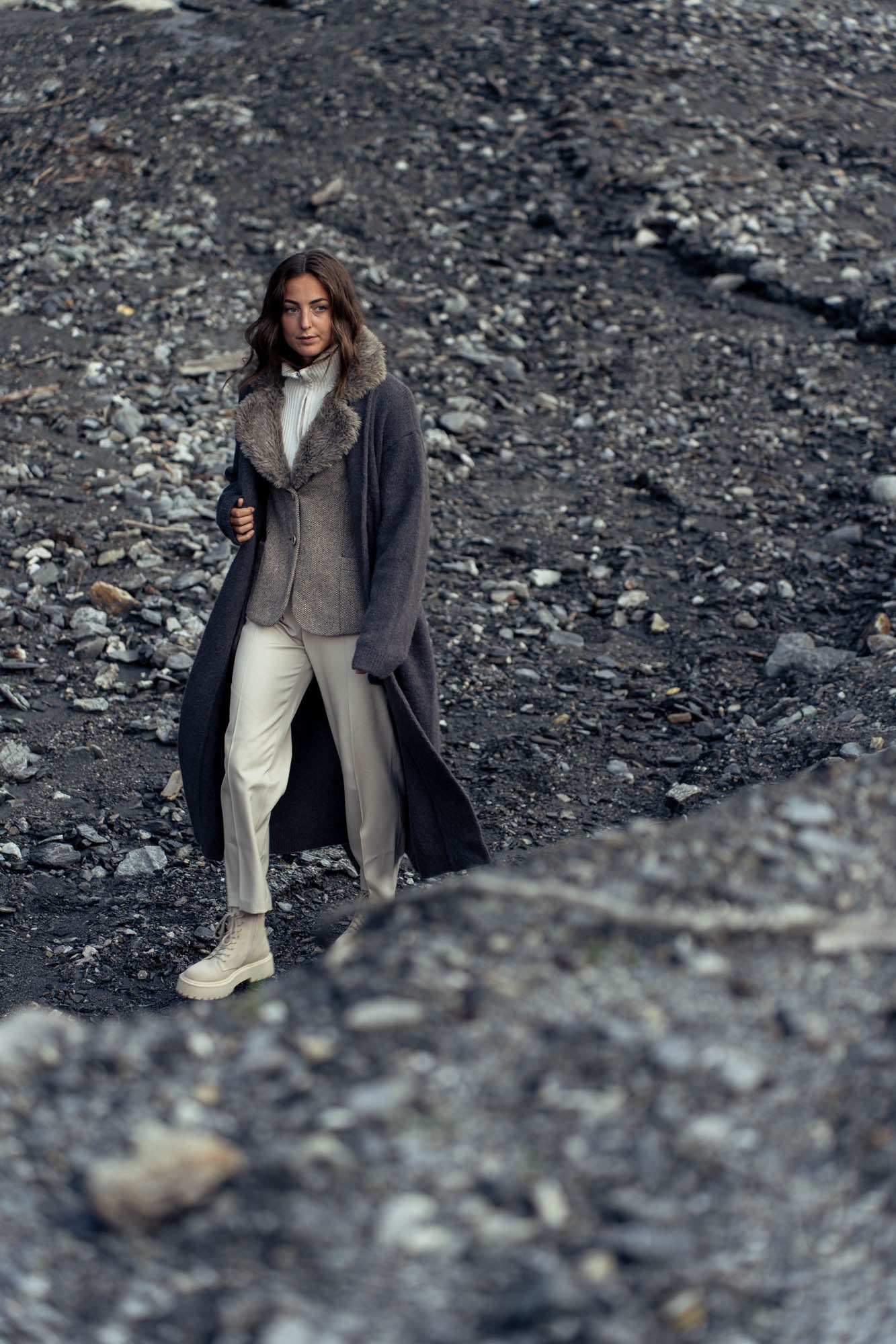 Dark gray wool cardigan