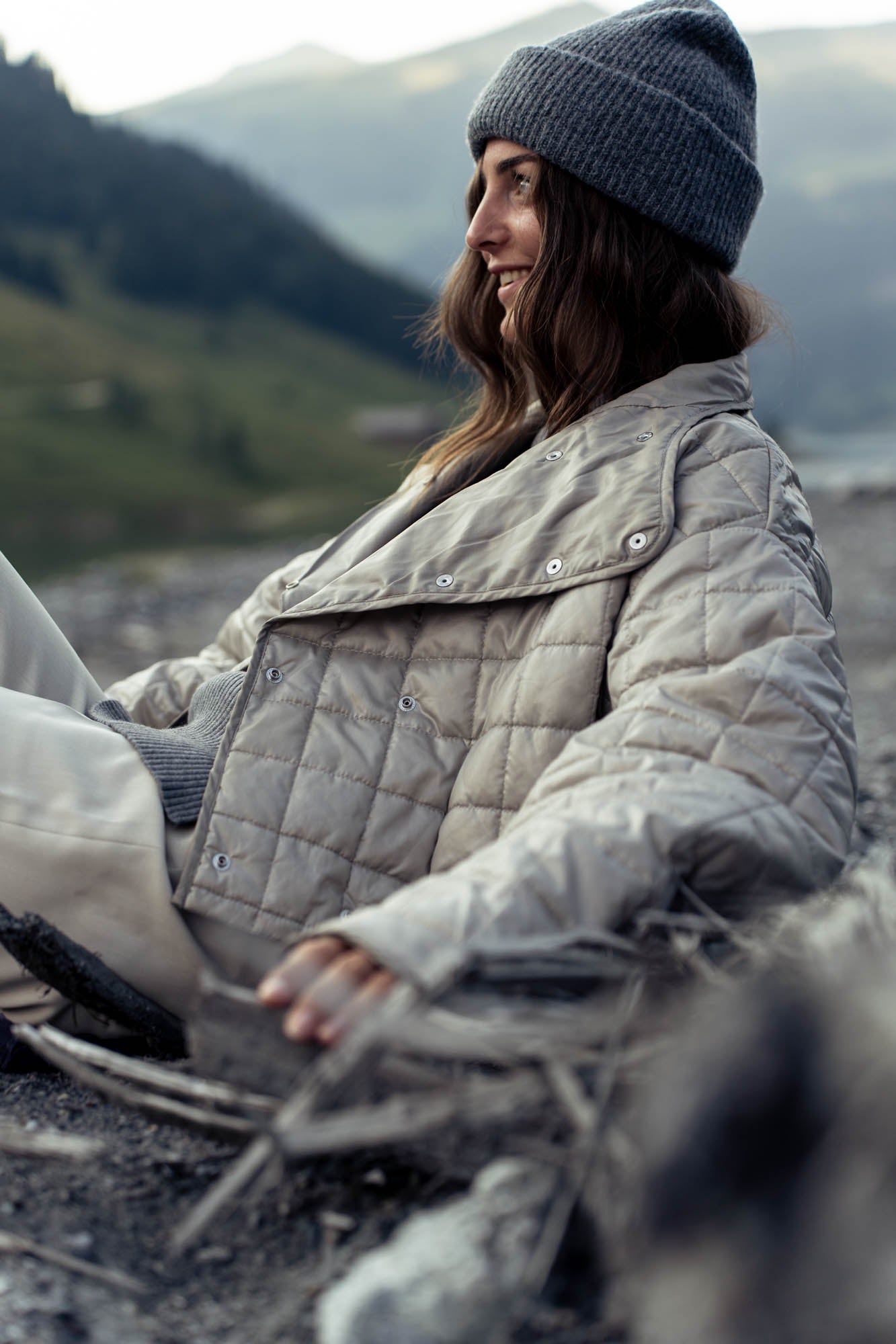 Oversized gray bomber jacket