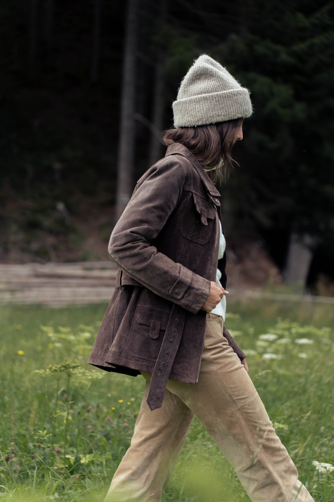 100% suede brown jacket