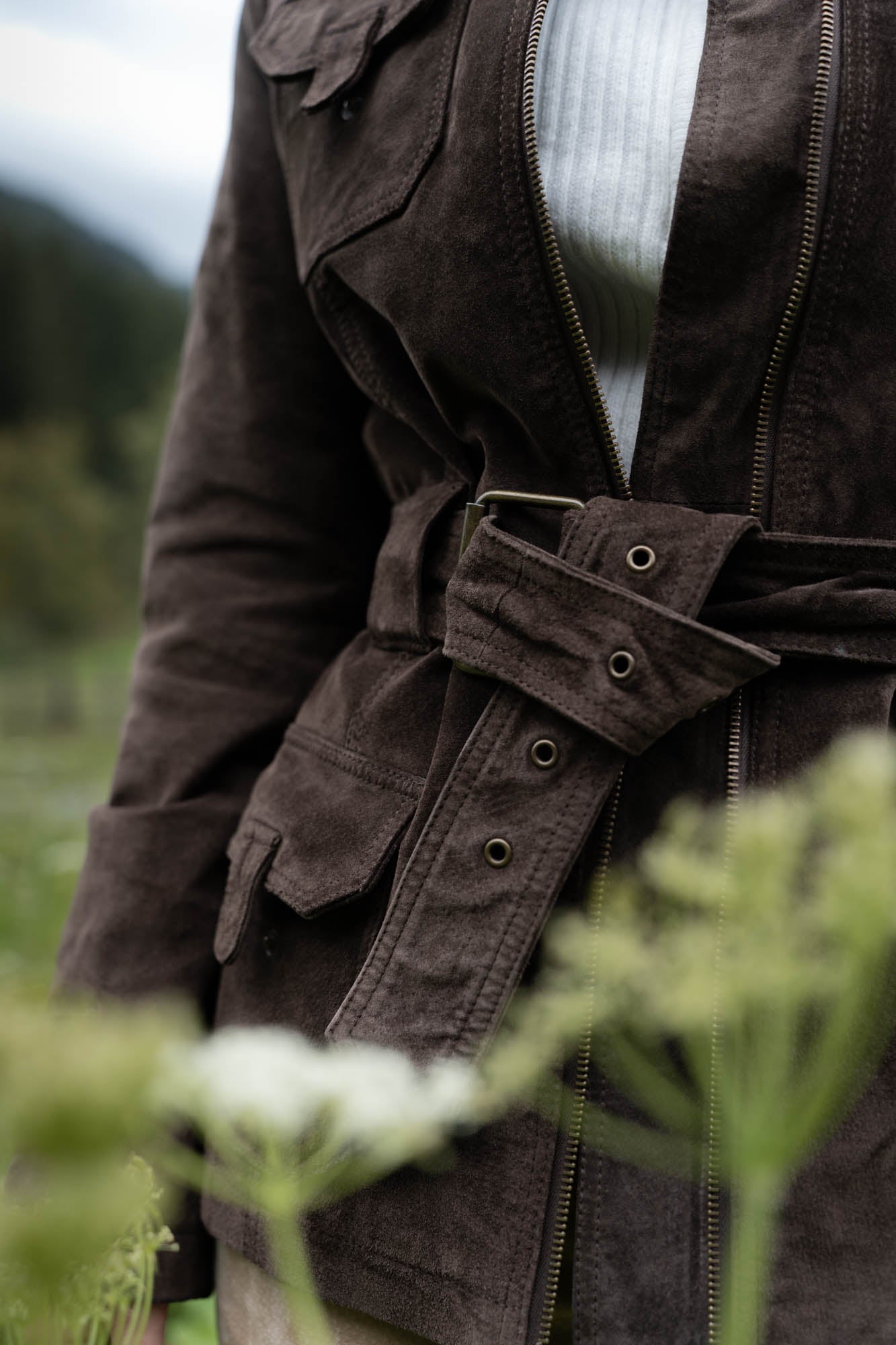 100% suede brown jacket