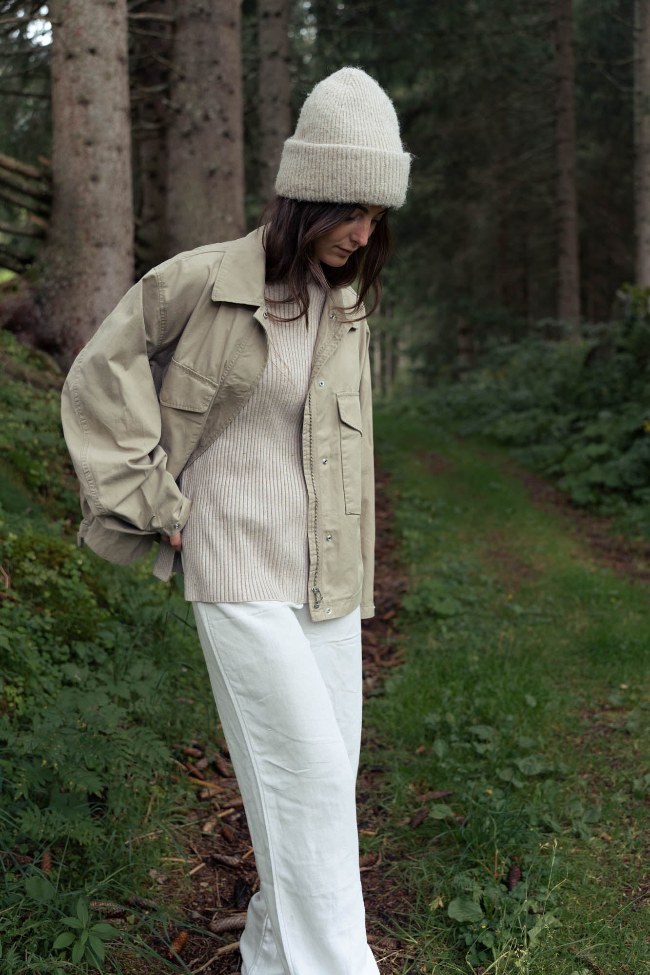 100% cotton khaki bomber jacket