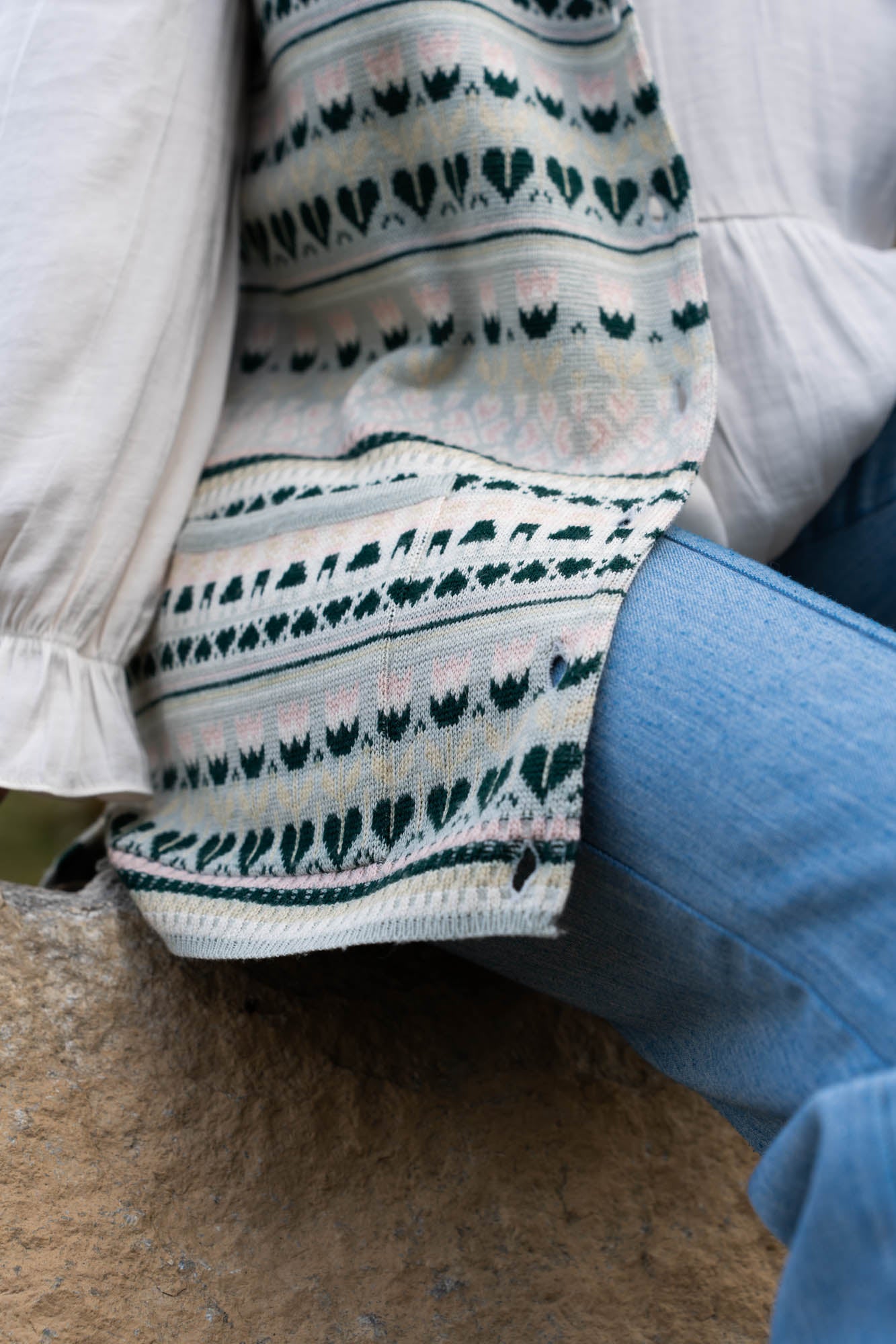 Knitted merino wool waistcoat