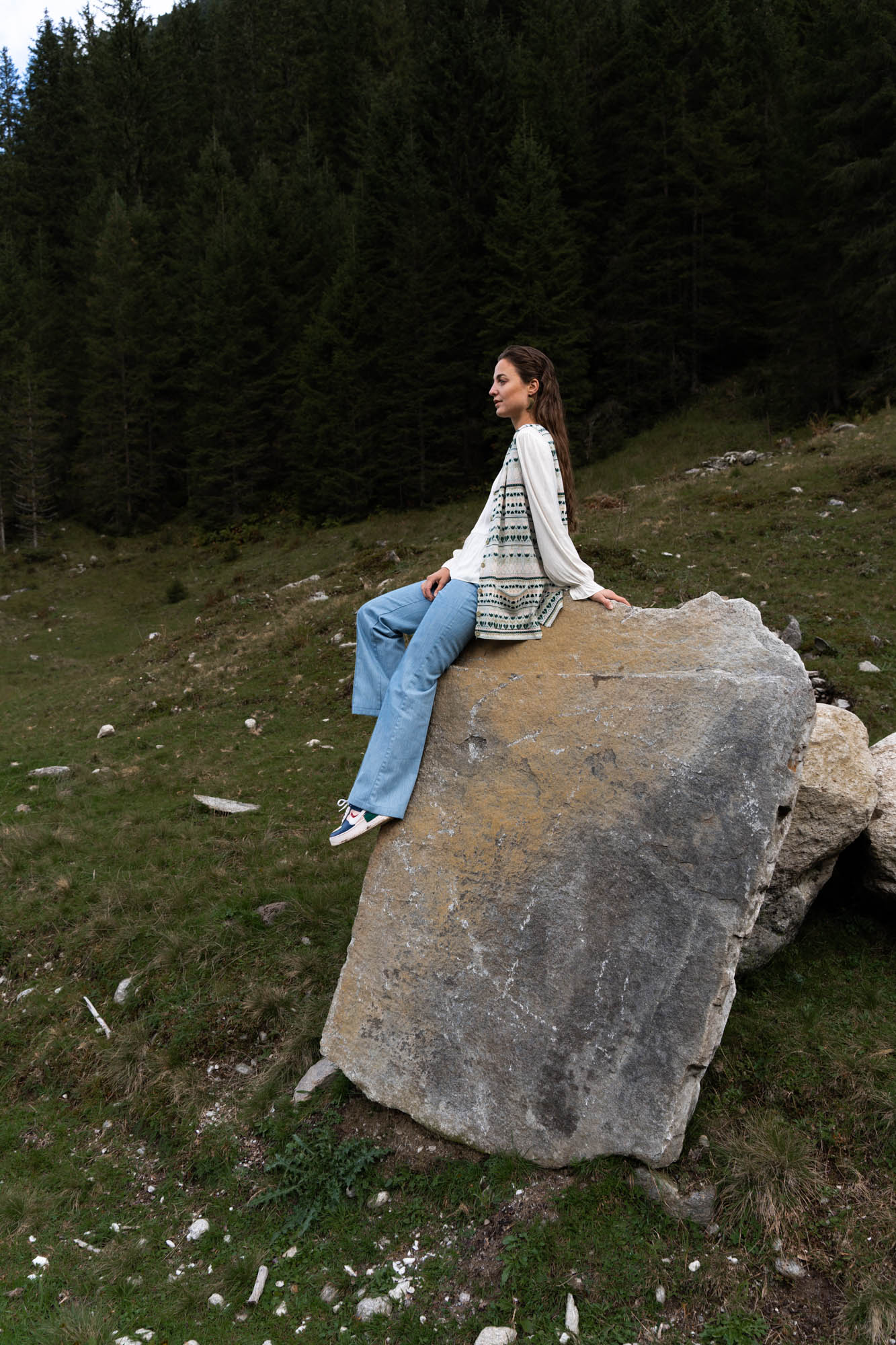 Knitted merino wool waistcoat