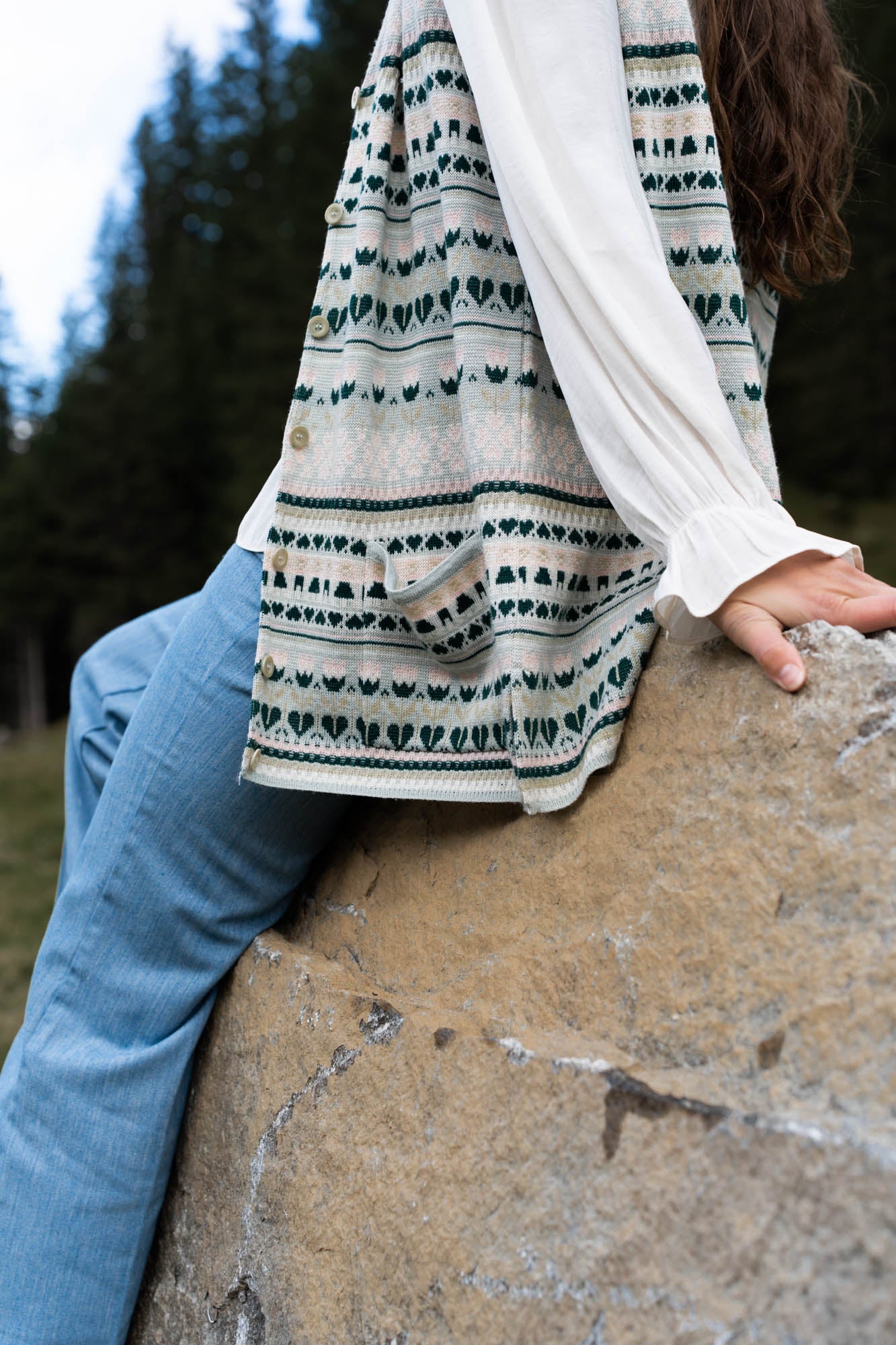 Knitted merino wool waistcoat