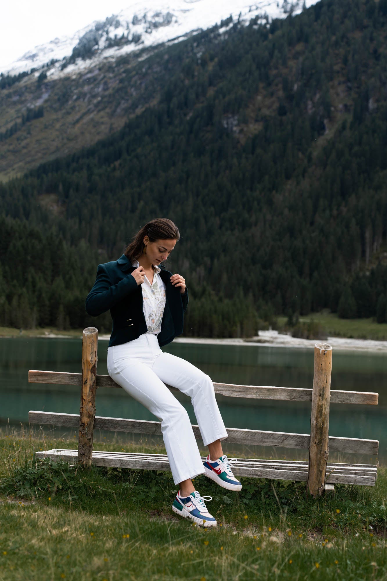 Green fitted blazer jacket