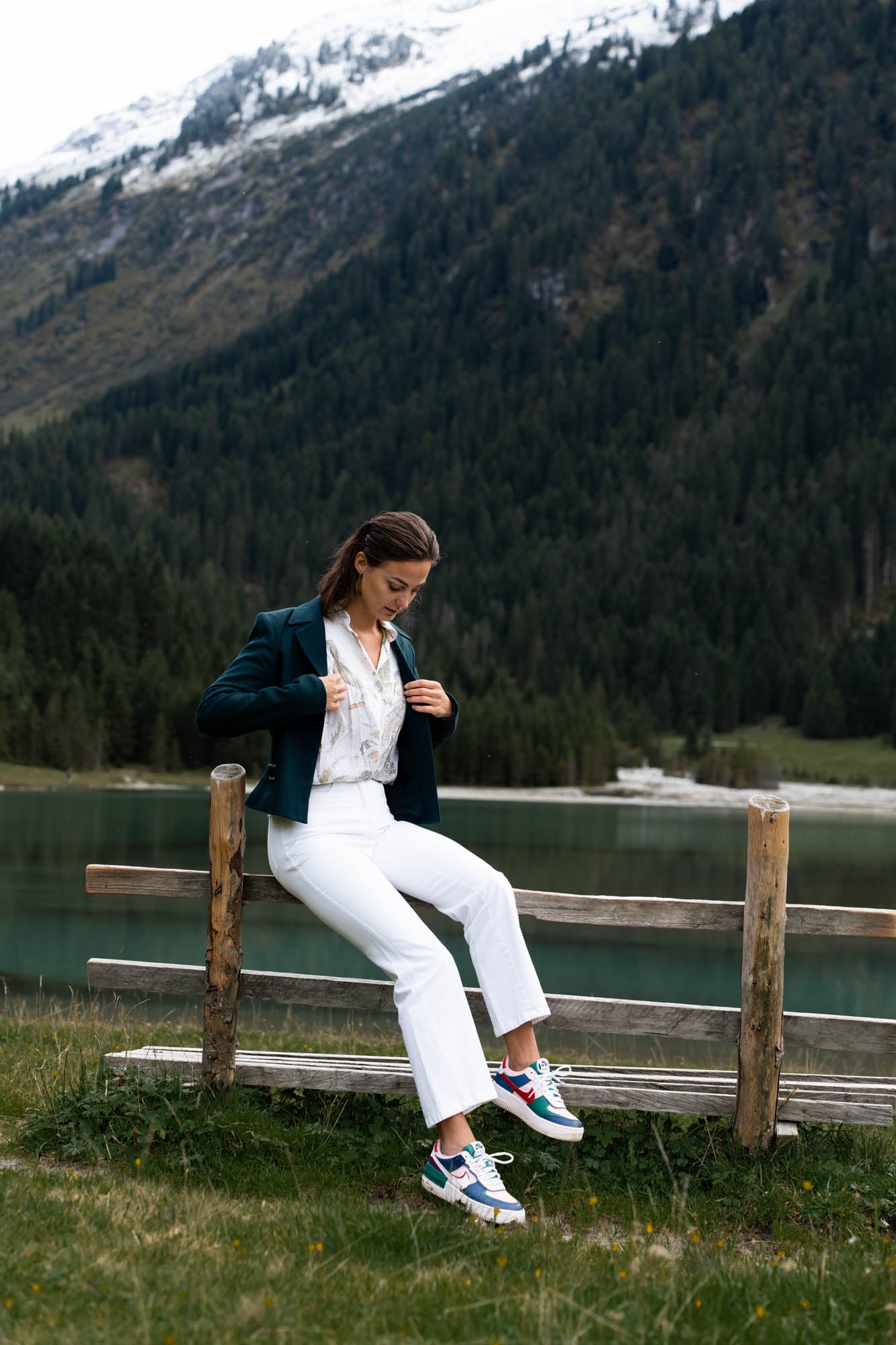 White blouse with print