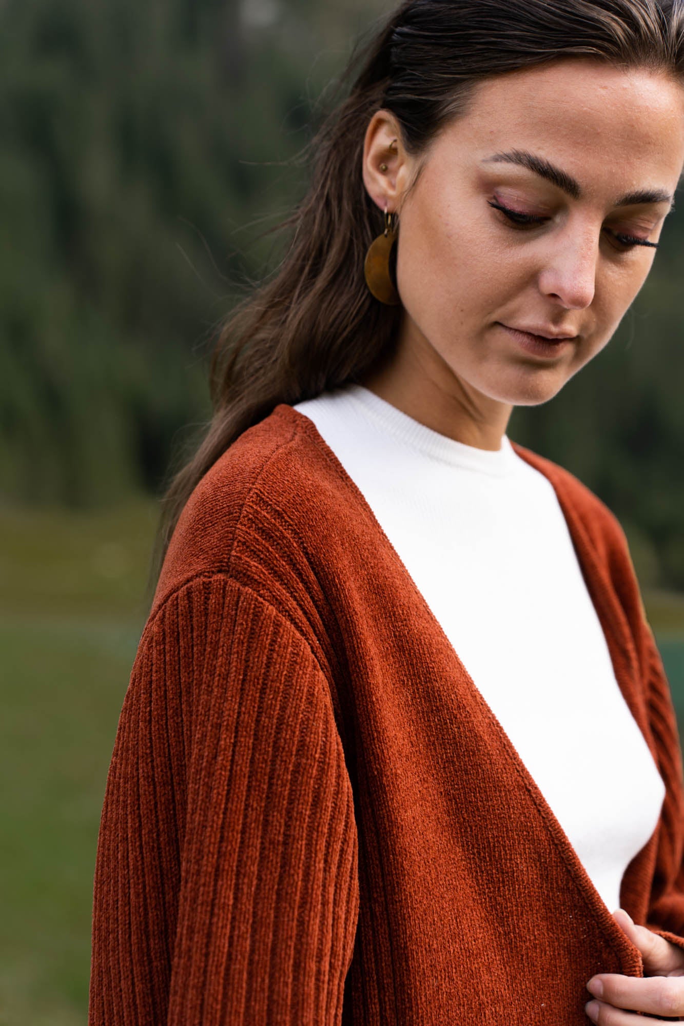 Oversized cardigan with zipper