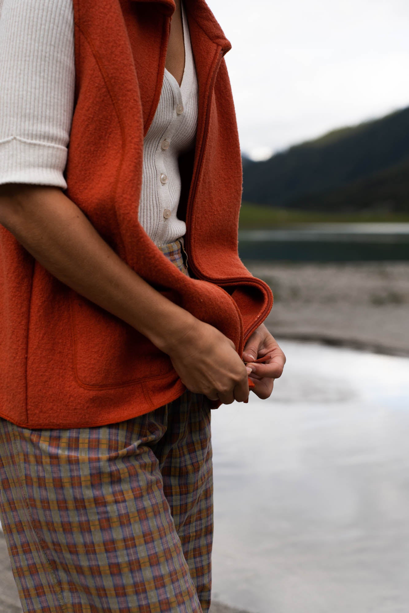 100% Wool oversized bodywarmer