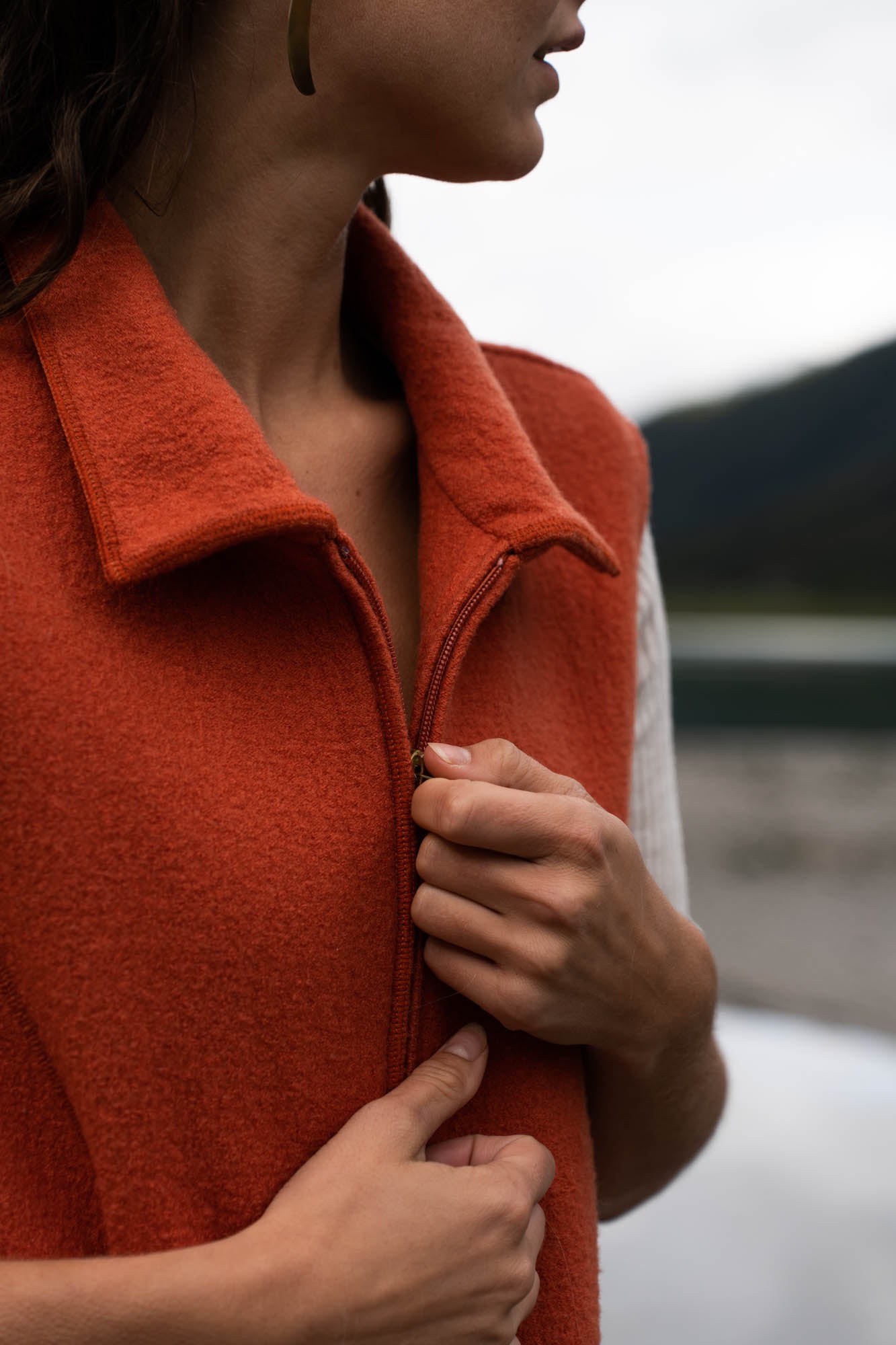 100% Wool oversized bodywarmer