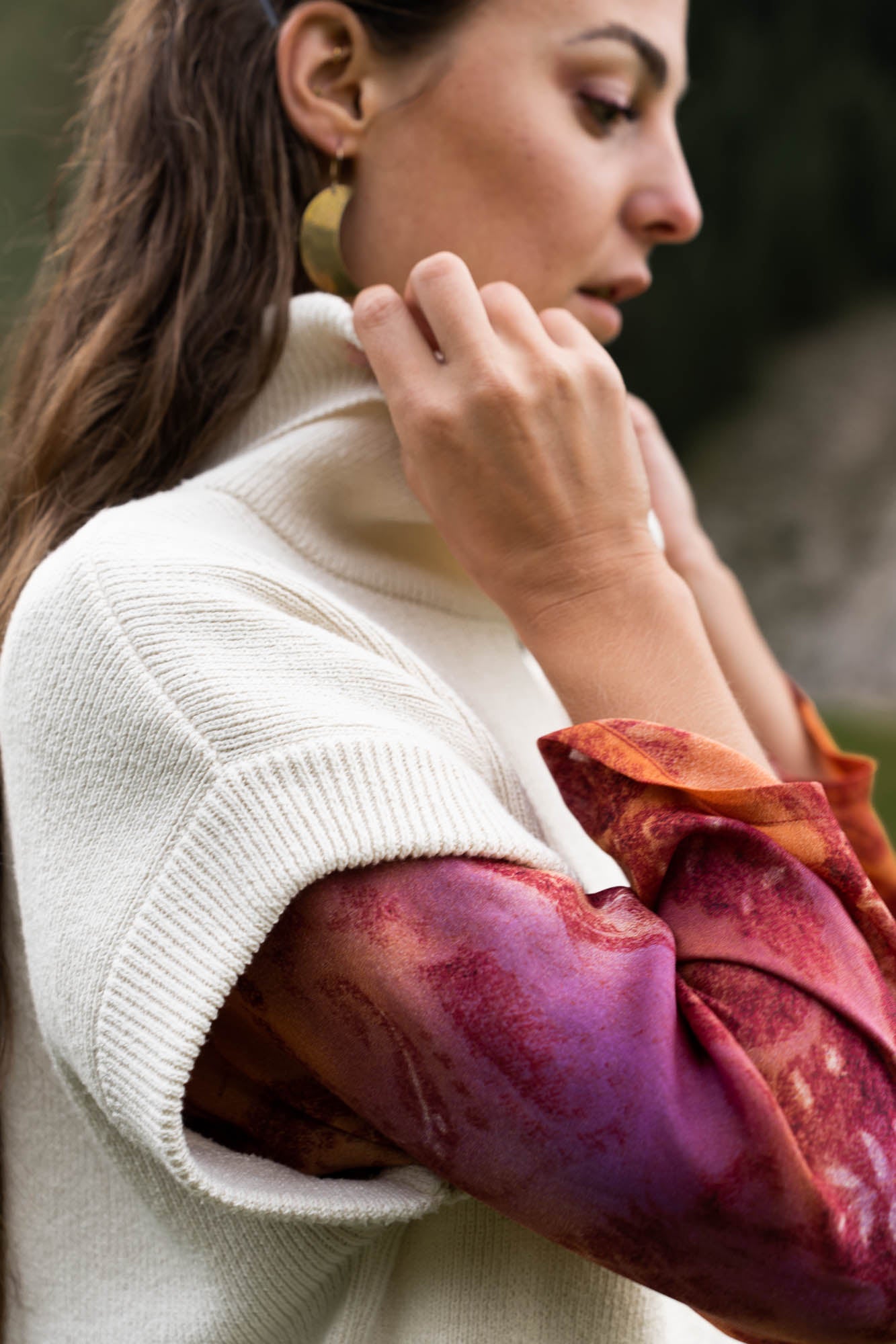 Knitted pullover with turtleneck