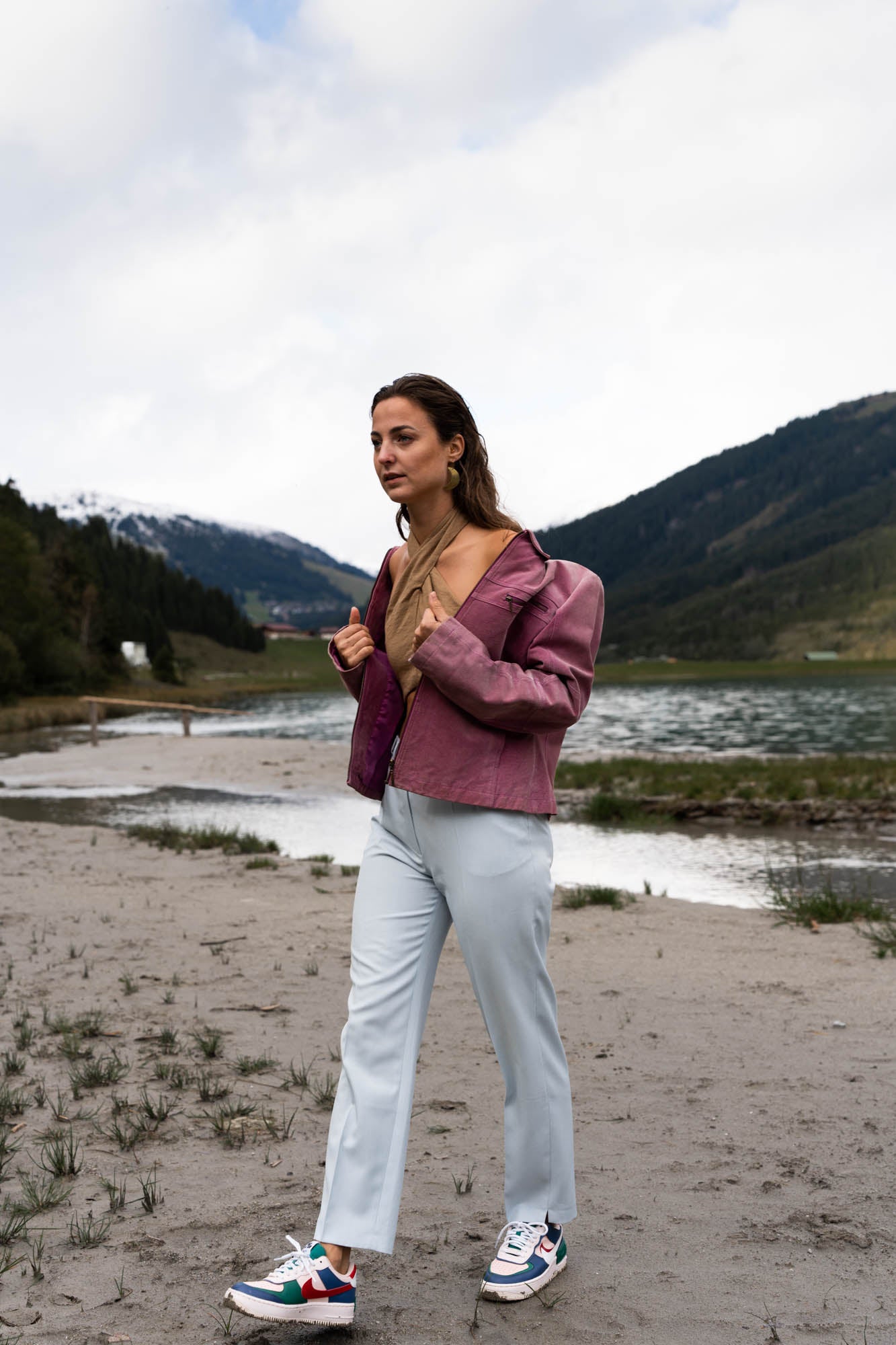 100% Leather pink jacket