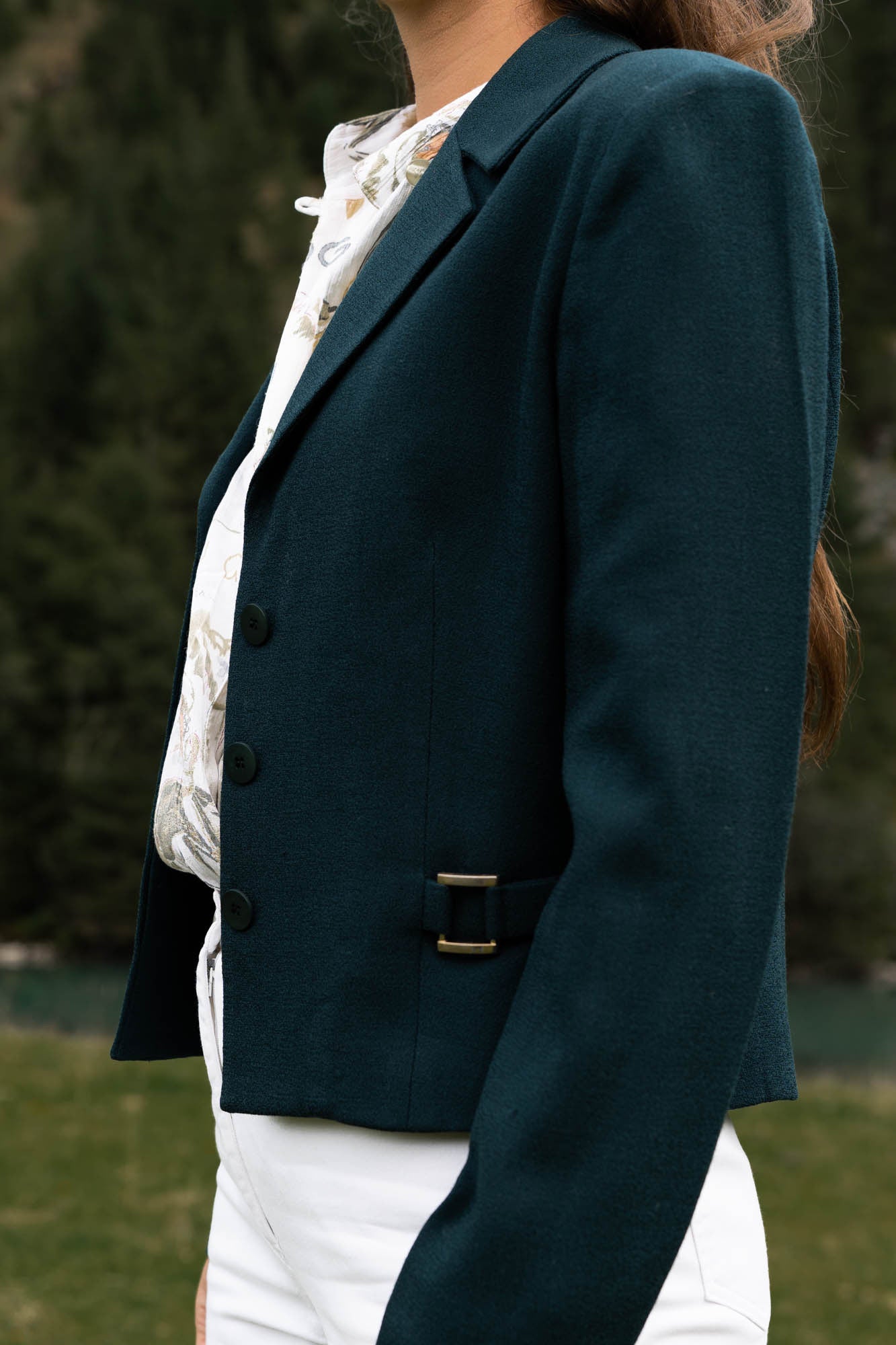 Green fitted blazer jacket